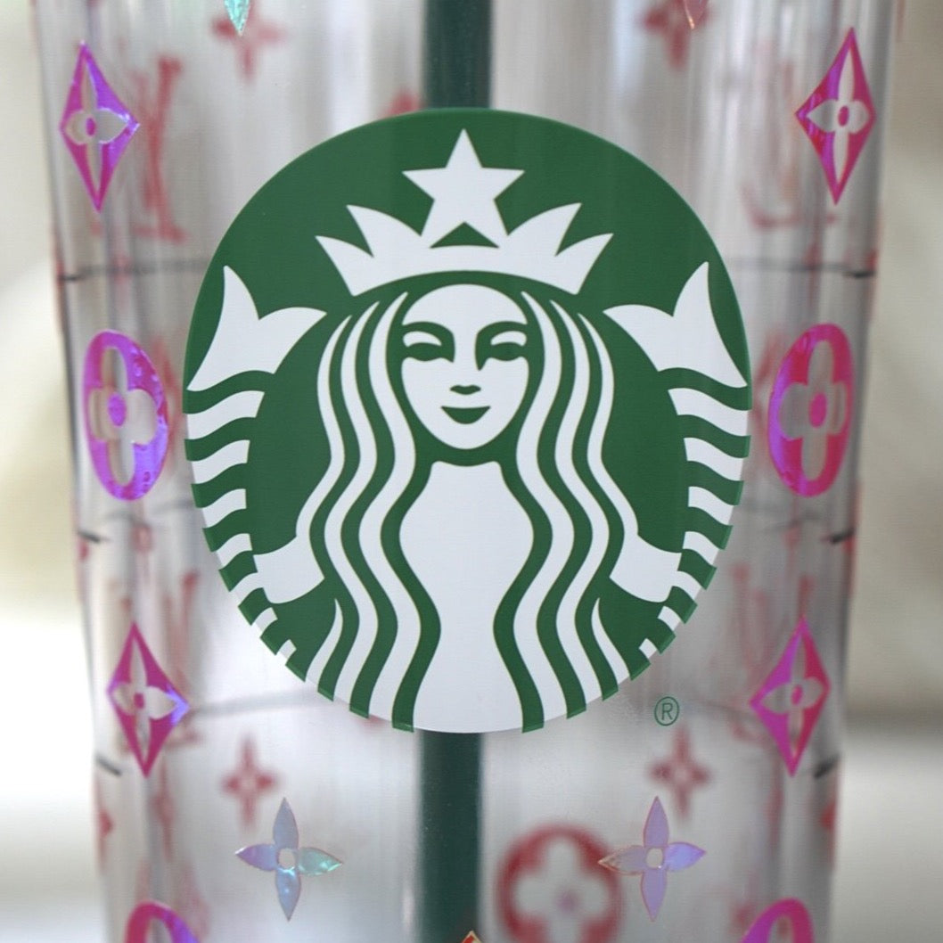 Pink Louis Vuitton Starbucks Cup